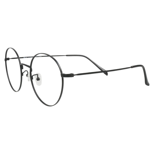 round titanium glasses with beta titanium frame, angle view