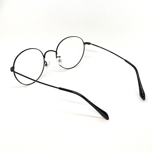 round titanium glasses with beta titanium frame, side view
