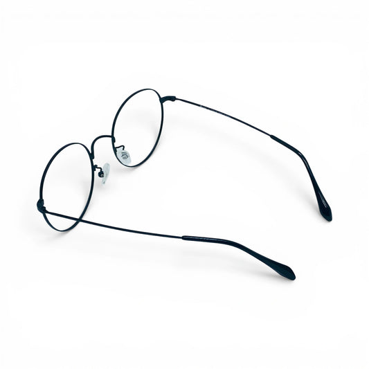 round titanium glasses with beta titanium frame, side view