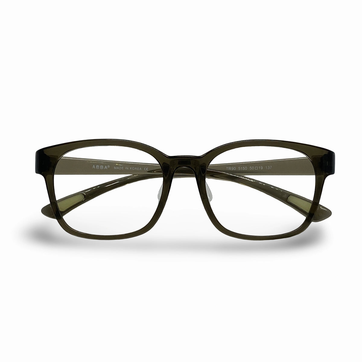 Bibim 5150 square TR90 plastic prescription eyeglasses, folded view of thick-rim frame
