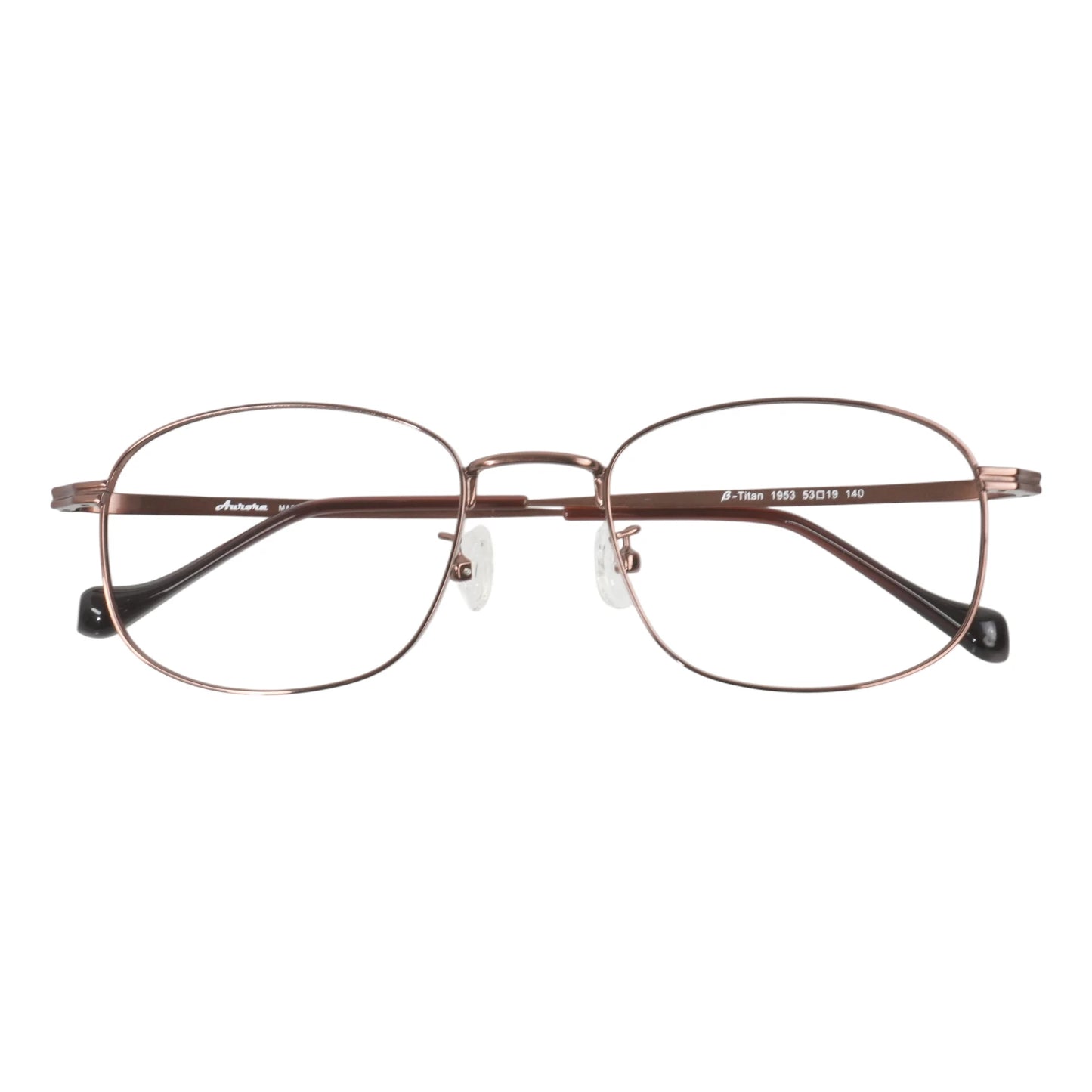 Bora 1953 square titanium prescription eyeglasses, folded view of slim frame