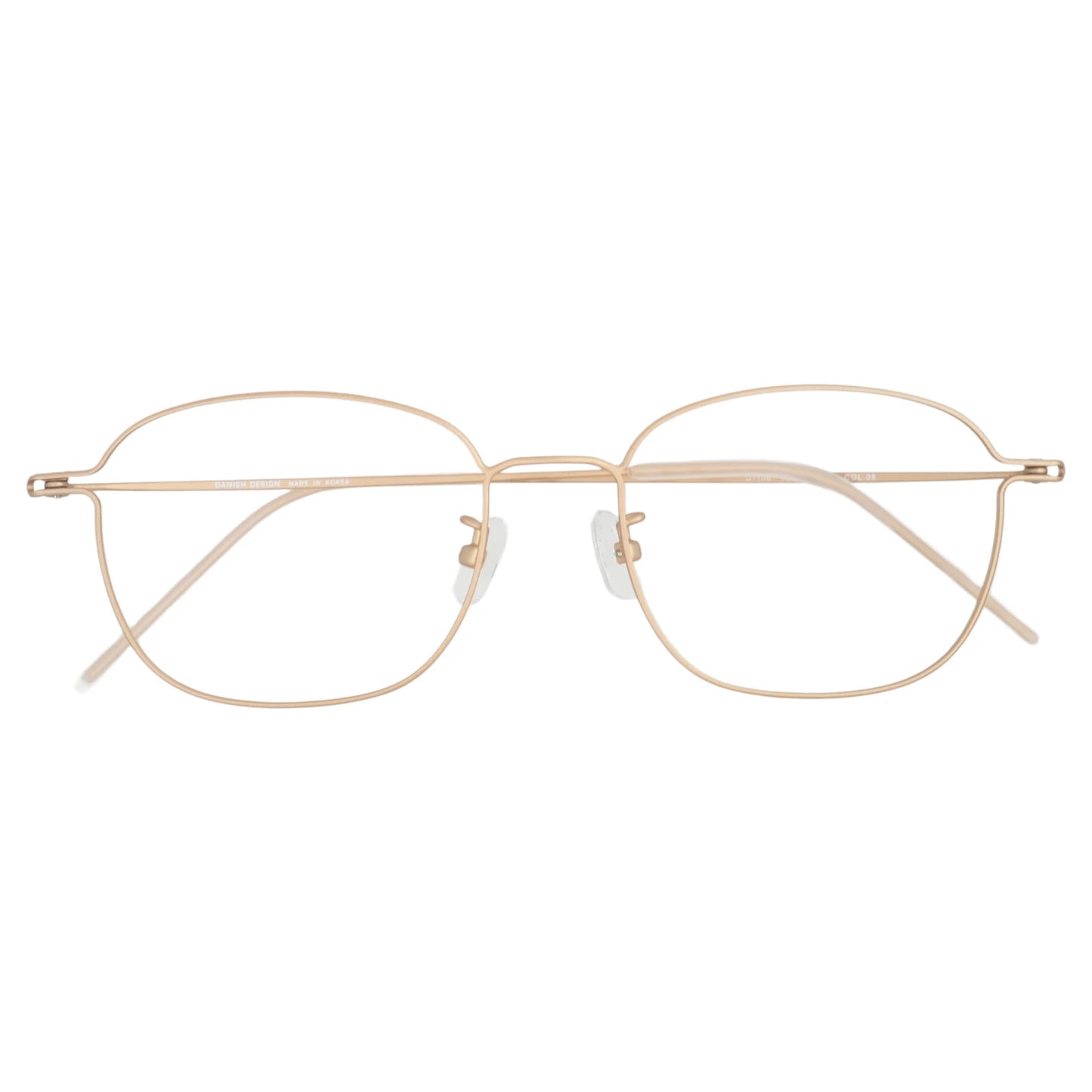 Goong 106 square titanium prescription eyeglasses, folded view of slim frame