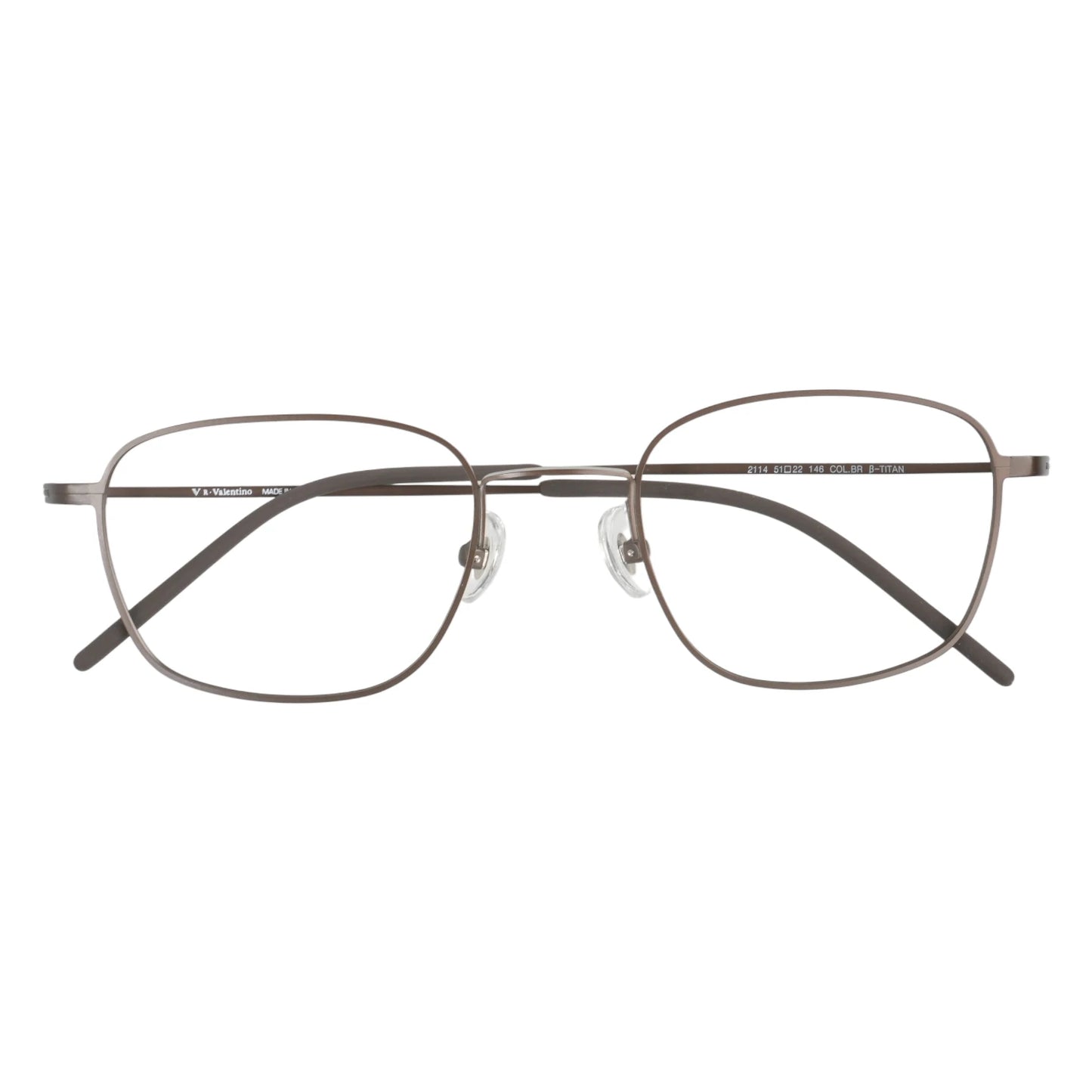 Hanok 104 square titanium prescription eyeglasses, folded view of slim frame