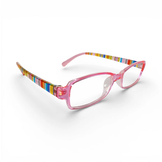 Saekdong 516 rectangle TR90 plastic prescription glasses, side view with built-in nose pads