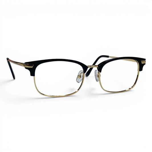 ClubVion 2035 browline metal glasses, side view with S-shaped pad arms and adjustable nosepads
