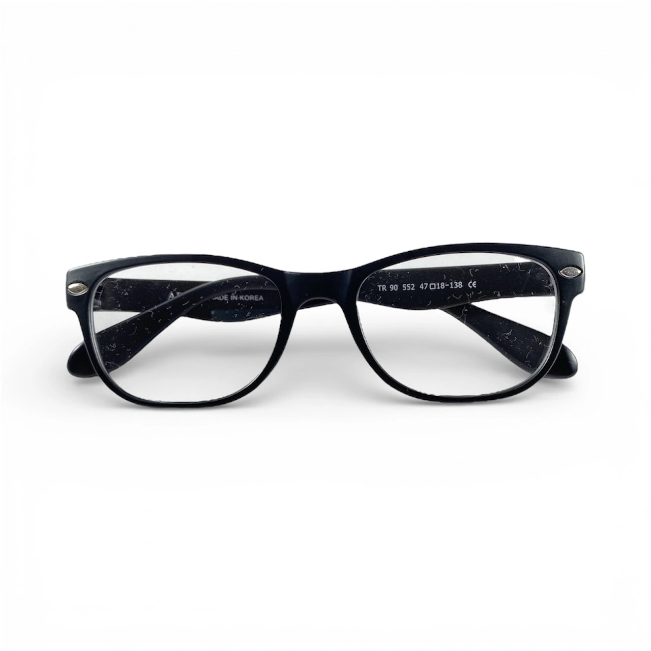 Black kids eyeglasses SkyCastle 552 model, rectangular frame on white background