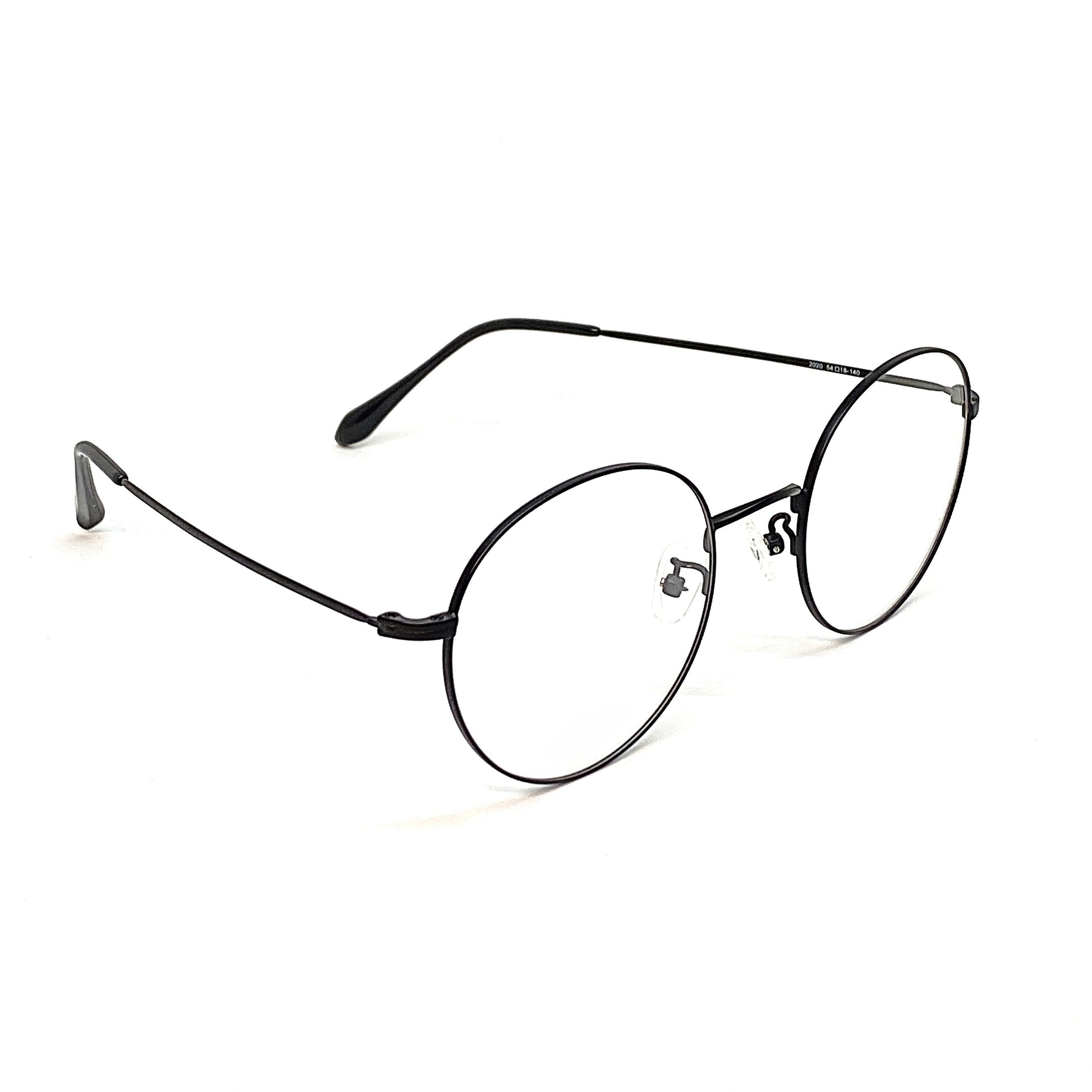 round titanium glasses with beta titanium frame, angle view