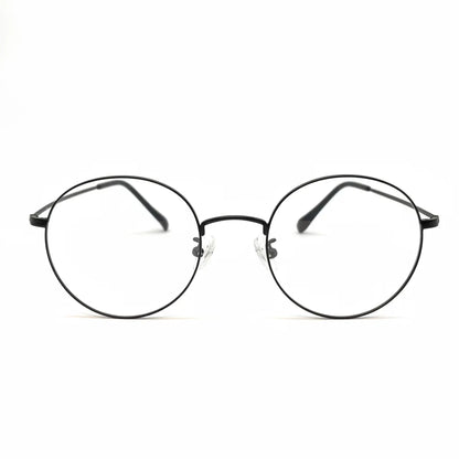 round titanium glasses with beta titanium frame, front view