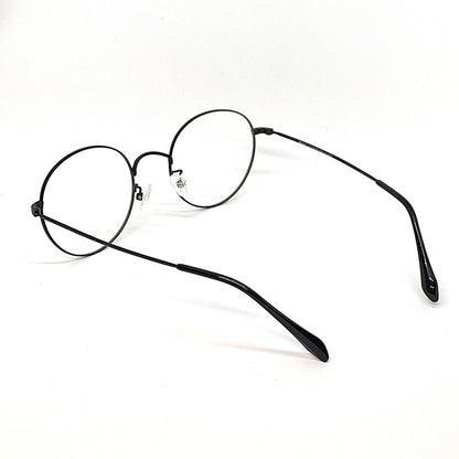 round titanium glasses with beta titanium frame, side view