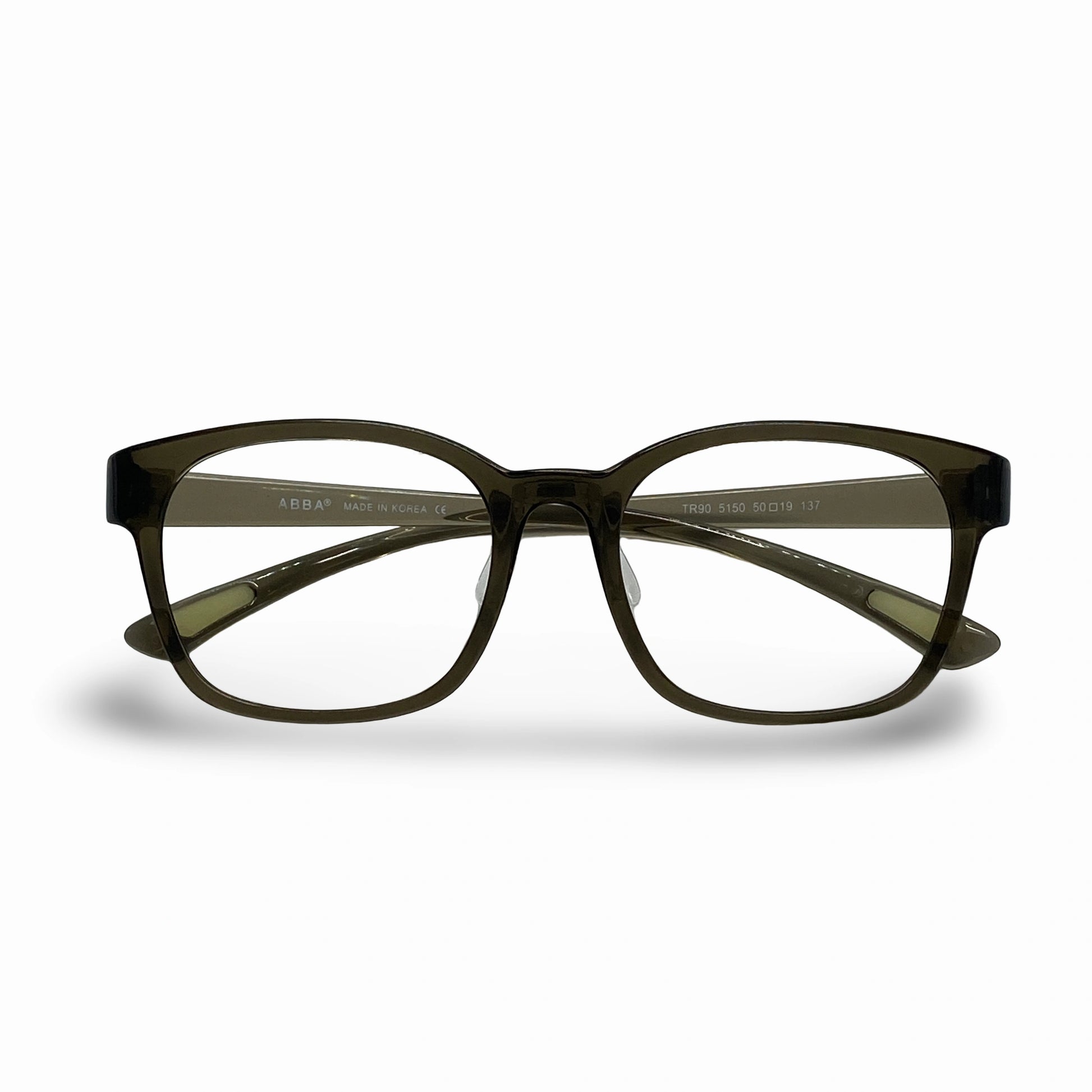 Bibim 5150 square TR90 plastic prescription eyeglasses, folded view of thick-rim frame