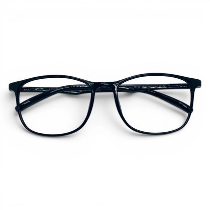 Bong 660 square TR90 plastic prescription eyeglasses, folded view of slim frame