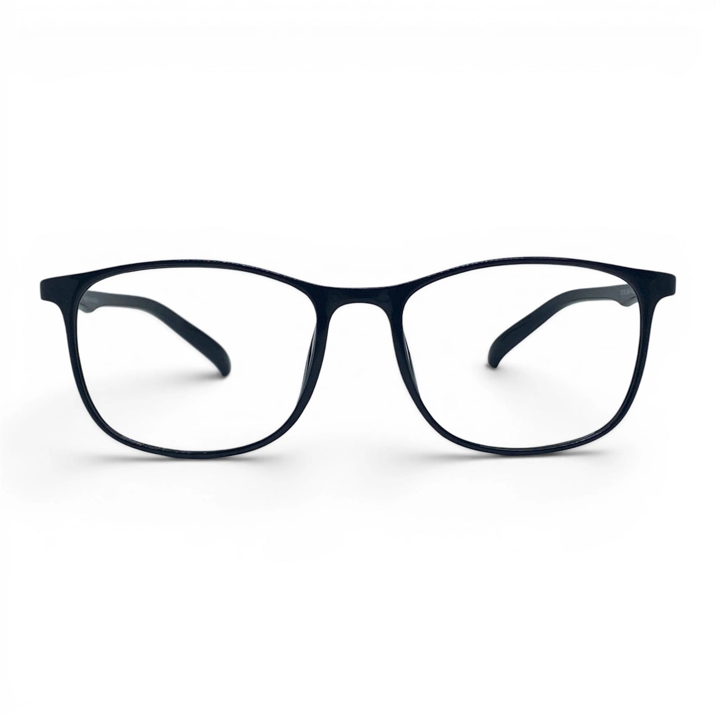 Bong 660 square TR90 plastic prescription eyeglasses in black, front view