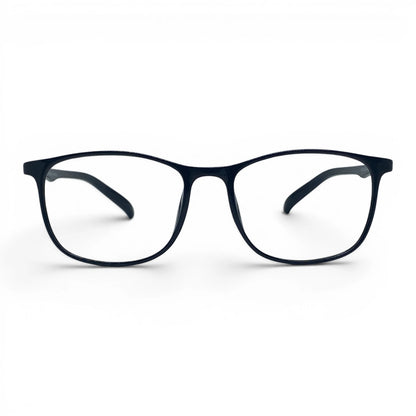 Bong 660 square TR90 plastic prescription eyeglasses in black, front view