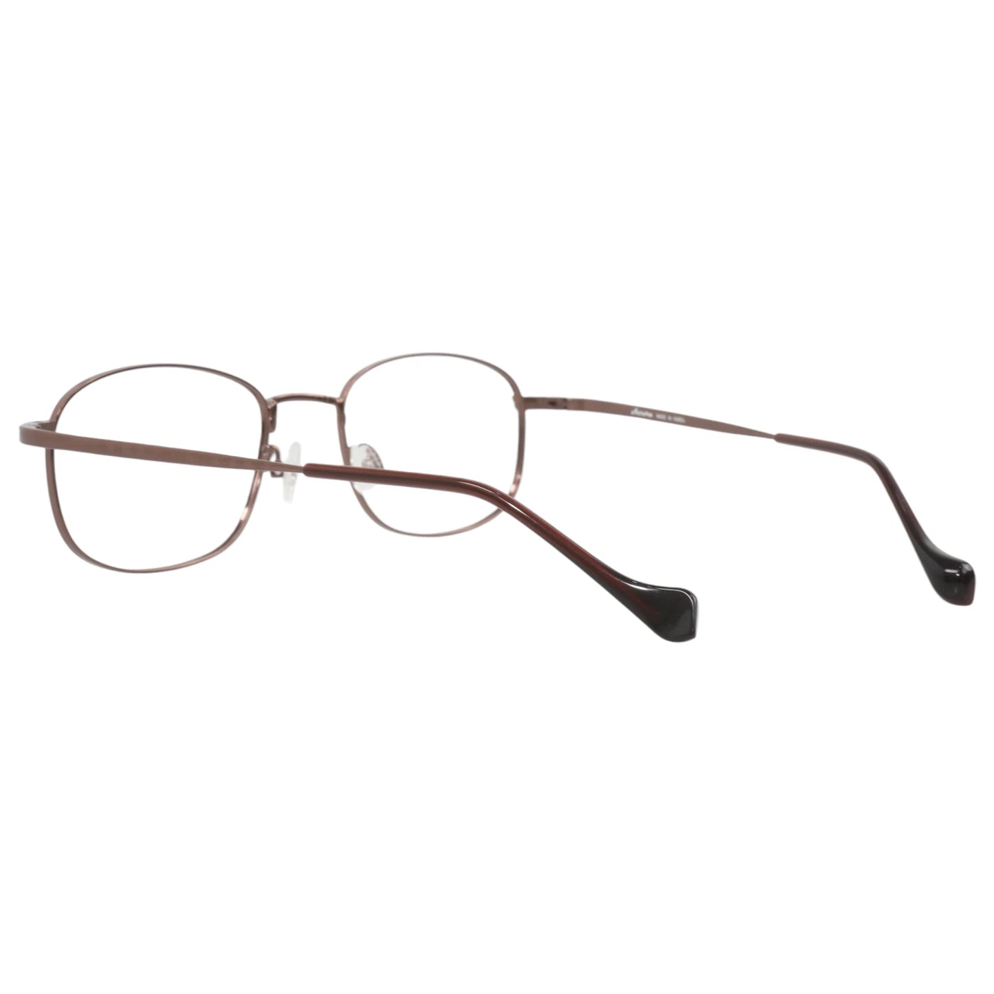 Bora 1953 square titanium prescription eyeglasses, back view showing curved temple tips