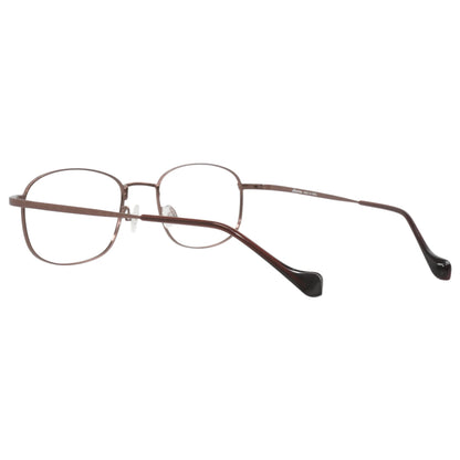 Bora 1953 square titanium prescription eyeglasses, back view showing curved temple tips