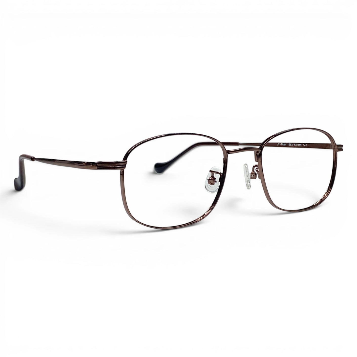 Bora 1953 square titanium prescription eyeglasses, front view of slim frame