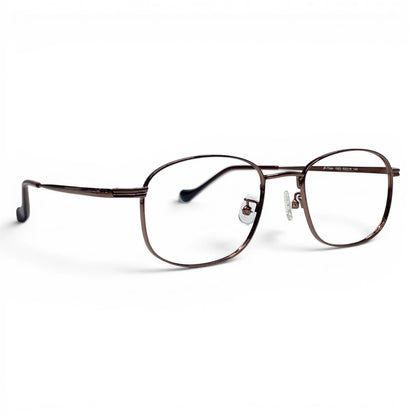 Bora 1953 square titanium prescription eyeglasses, front view of slim frame