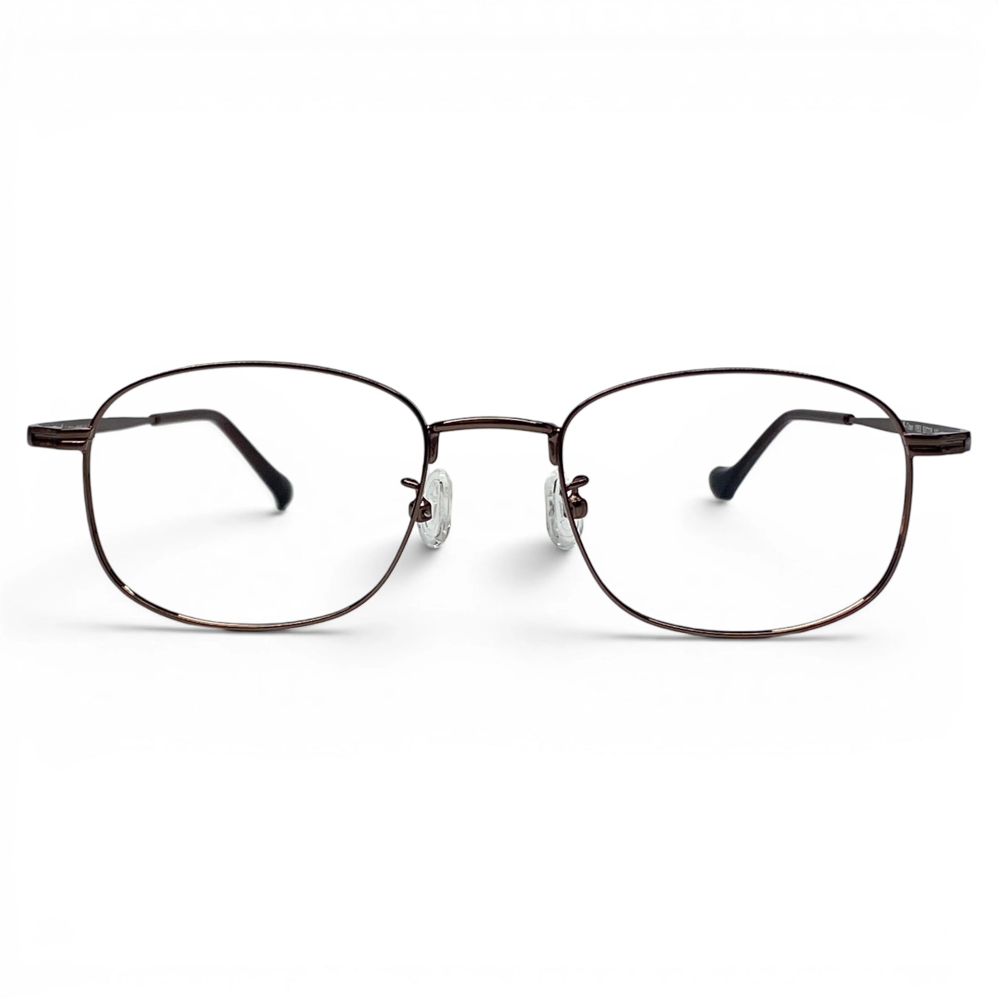 Bora 1953 square titanium prescription eyeglasses in bronze color, front view