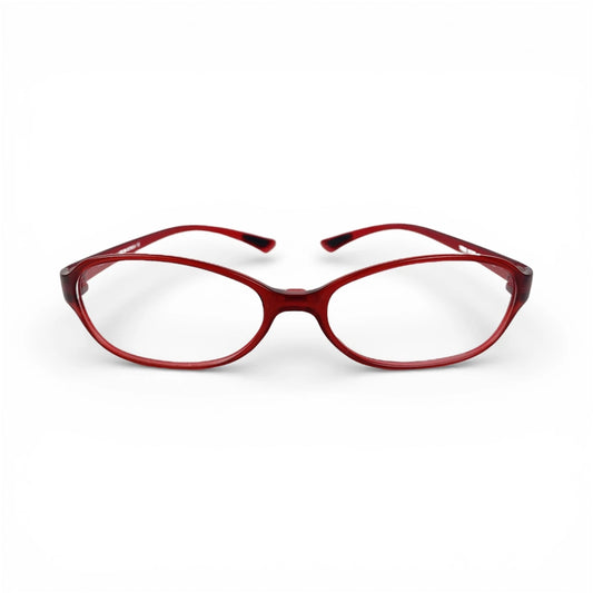 Buldak 5139 rectangle TR90 plastic prescription eyeglasses in red, front view