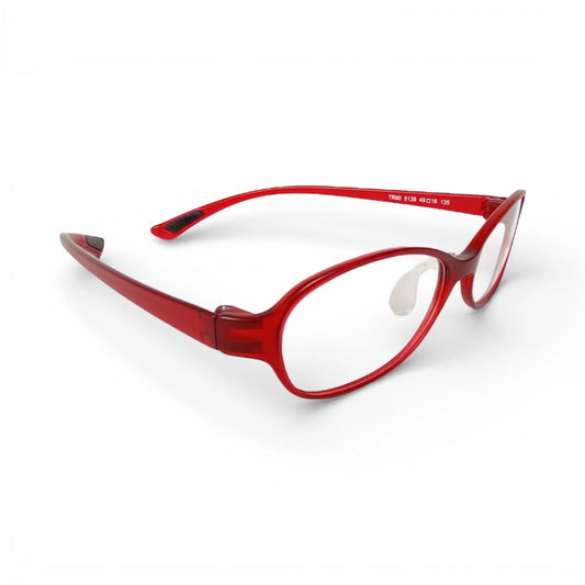 Buldak 5139 rectangle TR90 plastic prescription glasses, side view of non-slip temple tips