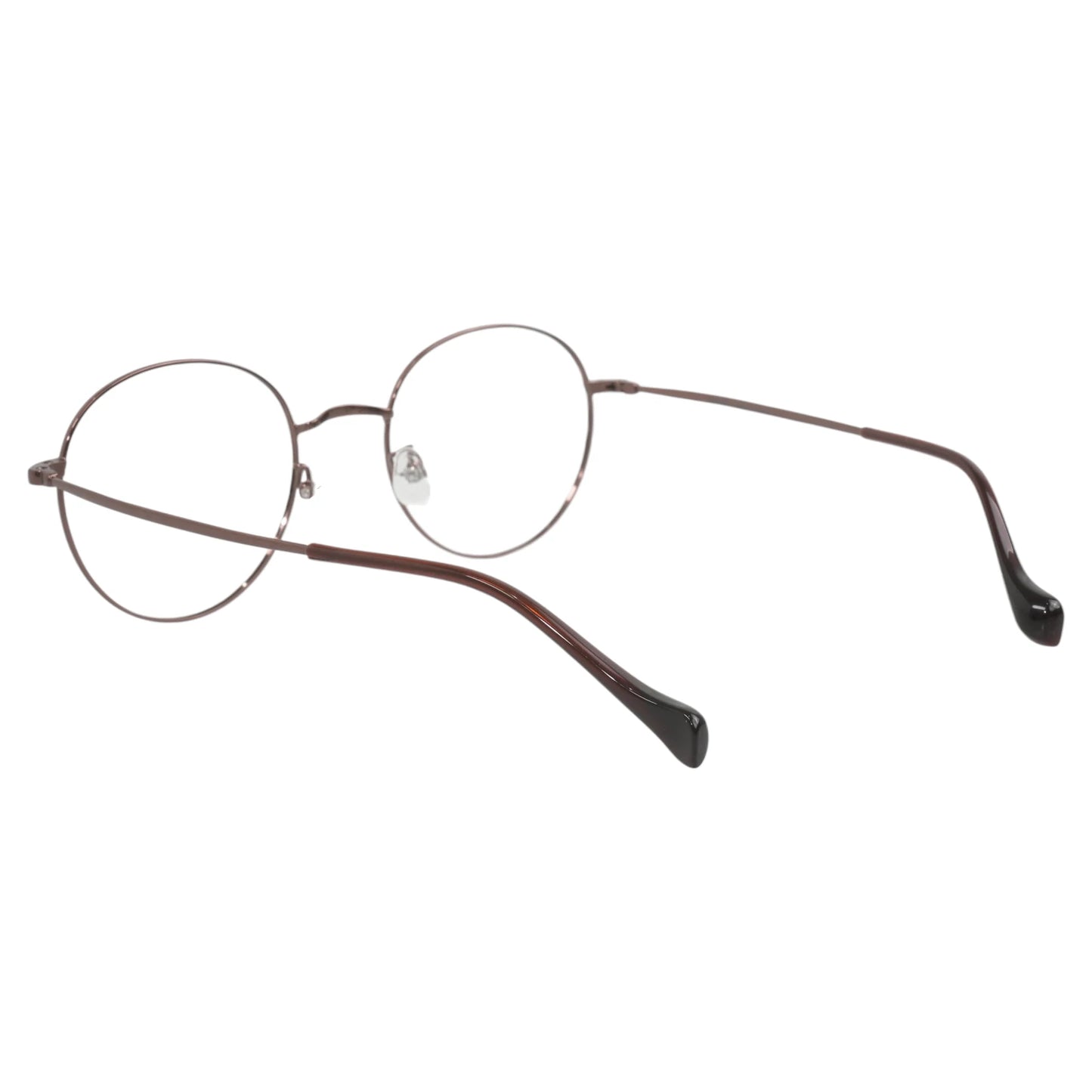 Dalbit 7011 round titanium prescription eyeglasses, back view showing temple tips