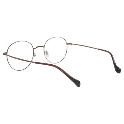 Dalbit 7011 round titanium prescription eyeglasses, back view showing temple tips