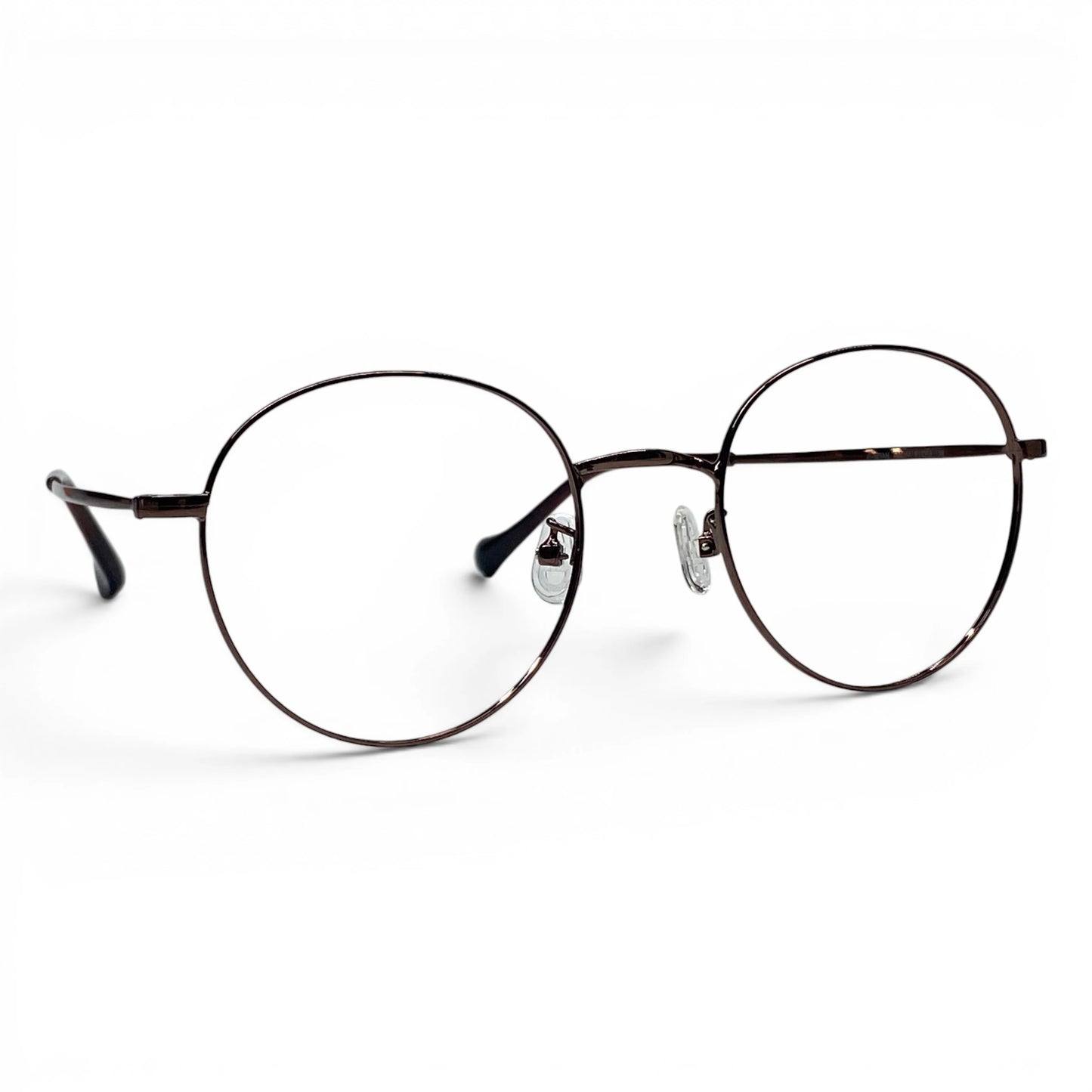 Dalbit 7011 round titanium prescription eyeglasses, front view of slim frame