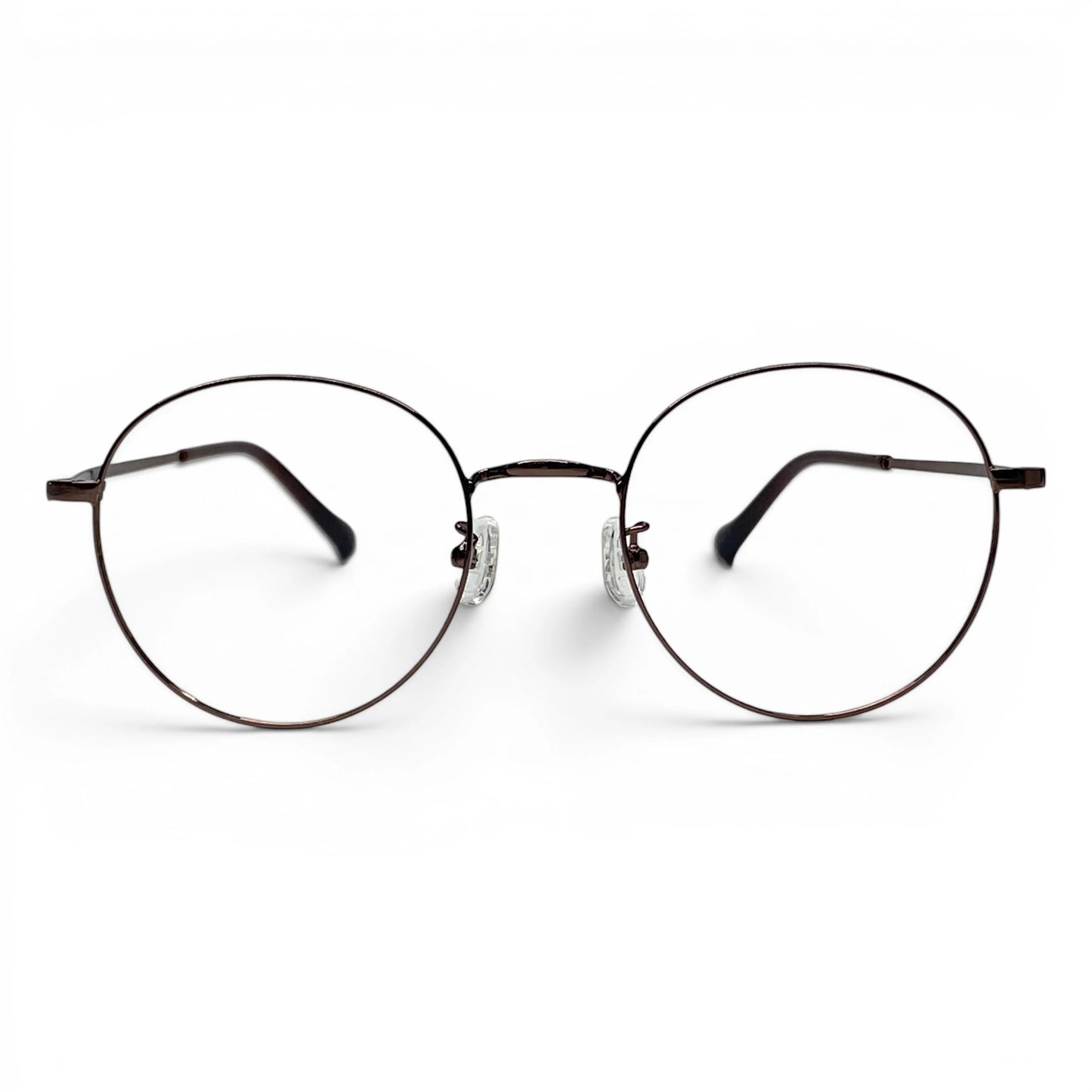 Dalbit 7011 round titanium prescription eyeglasses in bronze color, front view