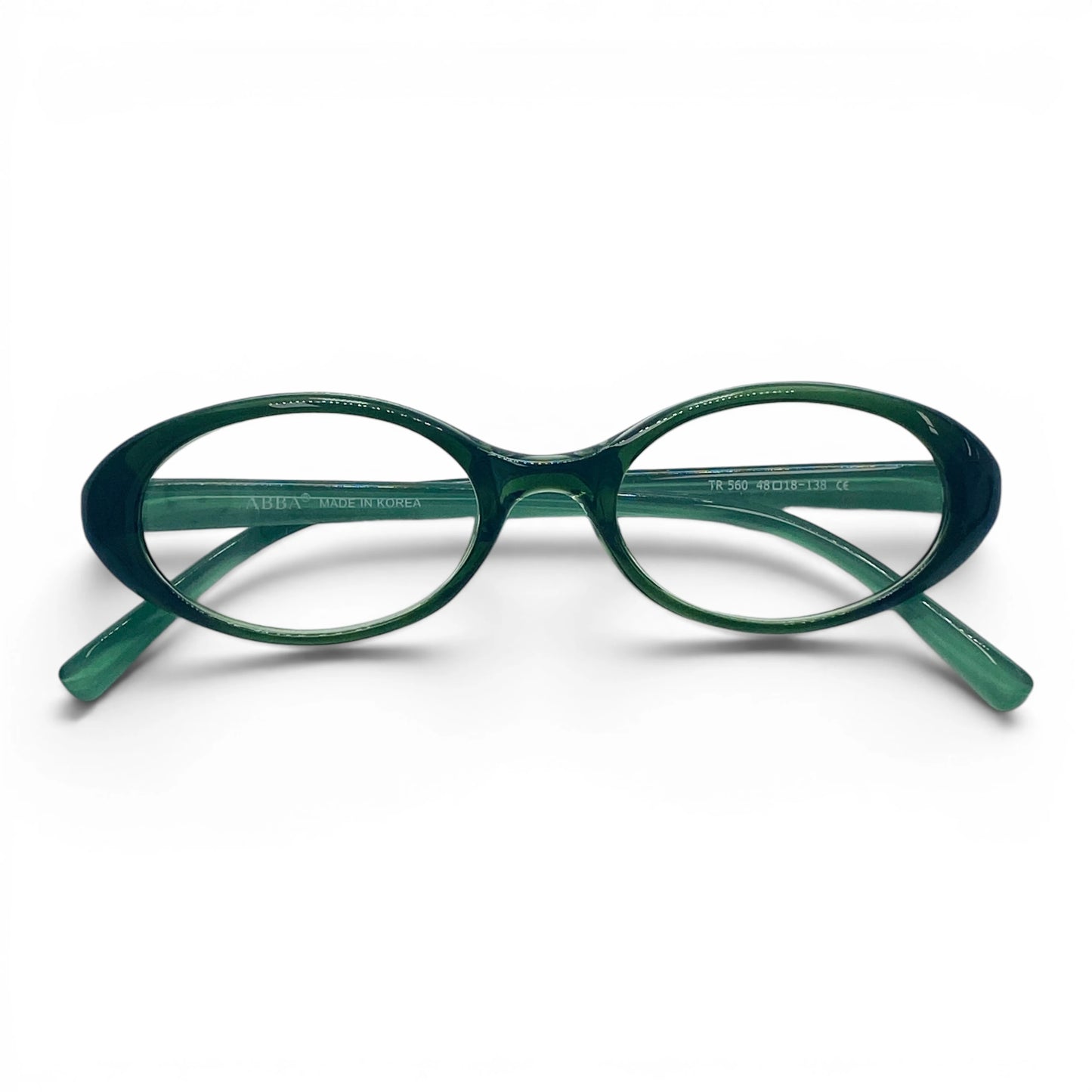 Dooly 560 oval TR90 plastic prescription eyeglasses, folded view of thick-rim frame