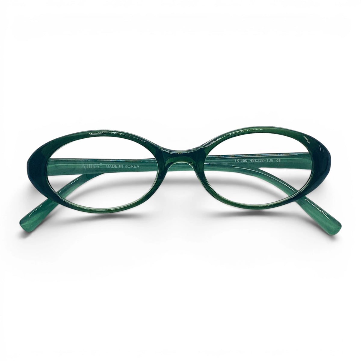 Dooly 560 oval TR90 plastic prescription eyeglasses, folded view of thick-rim frame
