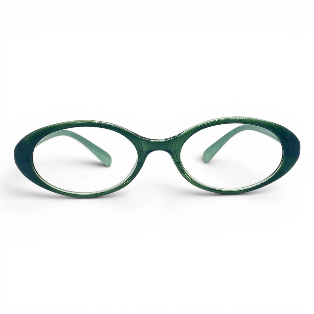 Dooly 560 oval TR90 plastic prescription eyeglasses in green, front view