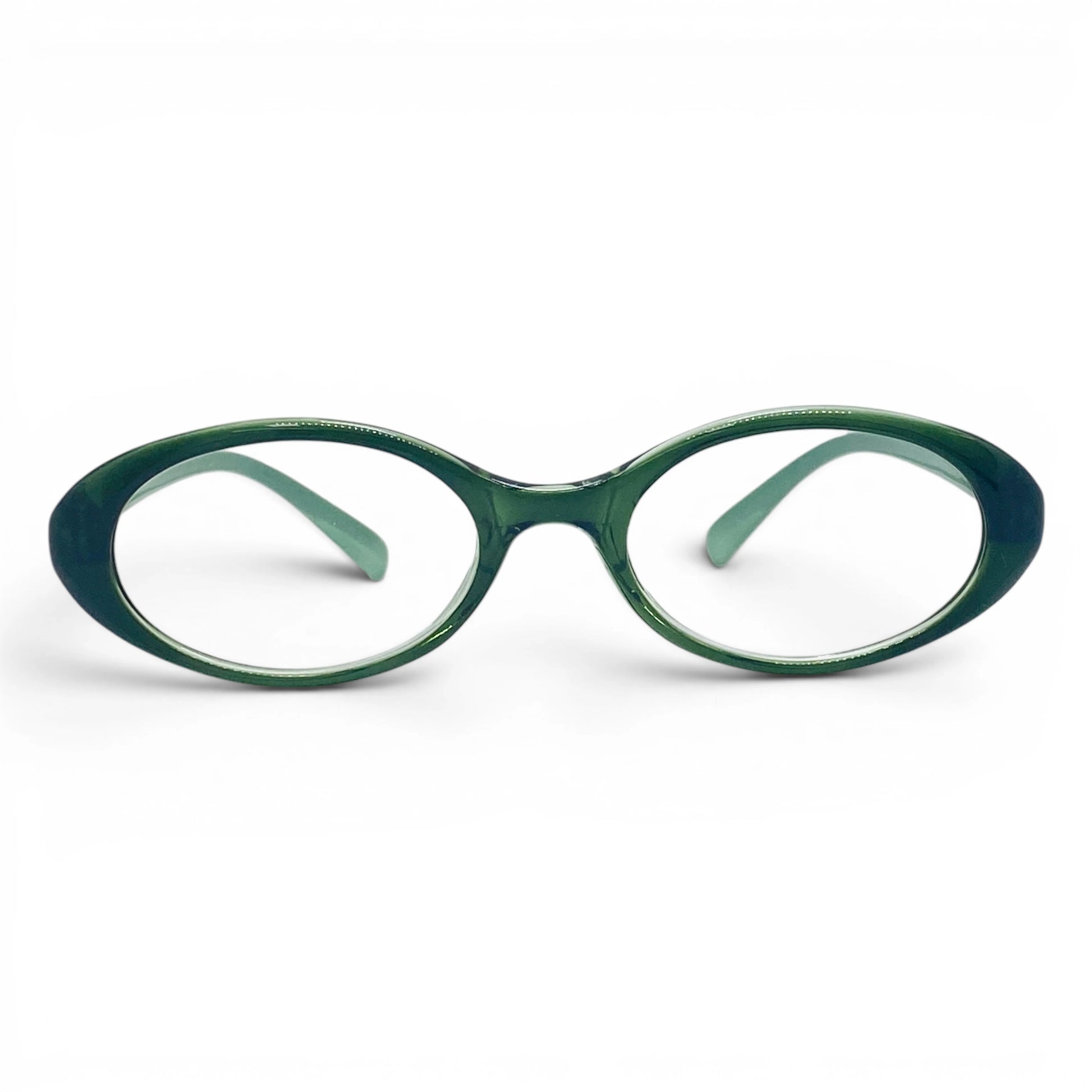 Dooly 560 oval TR90 plastic prescription eyeglasses in green, front view