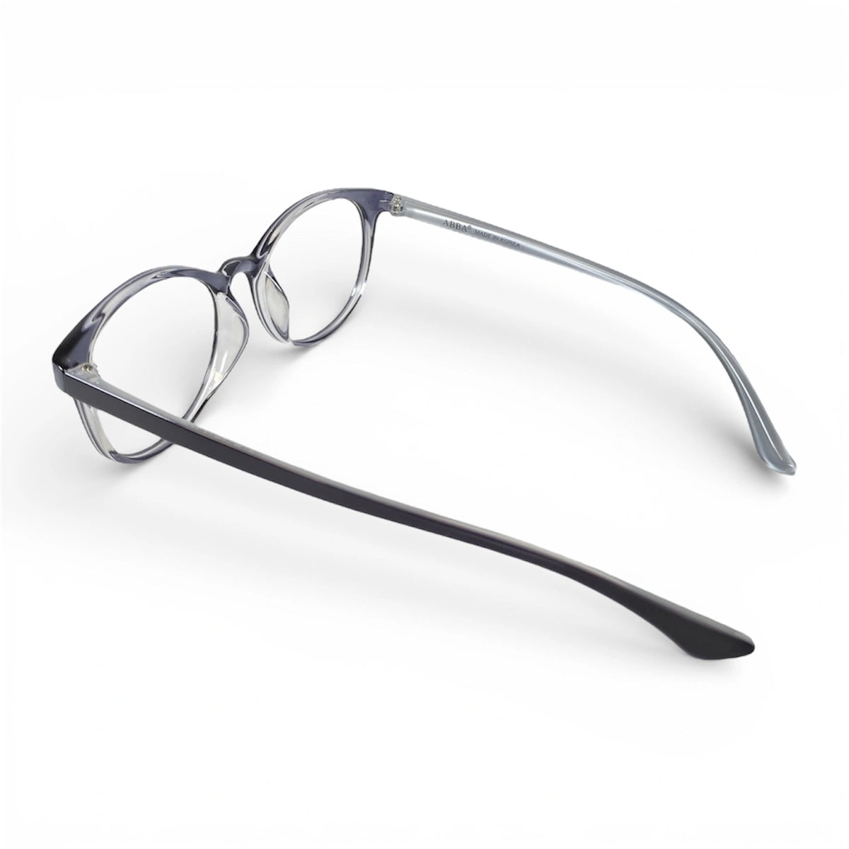Frozen 654 oval TR90 plastic prescription eyeglasses, back view of two-tone temples