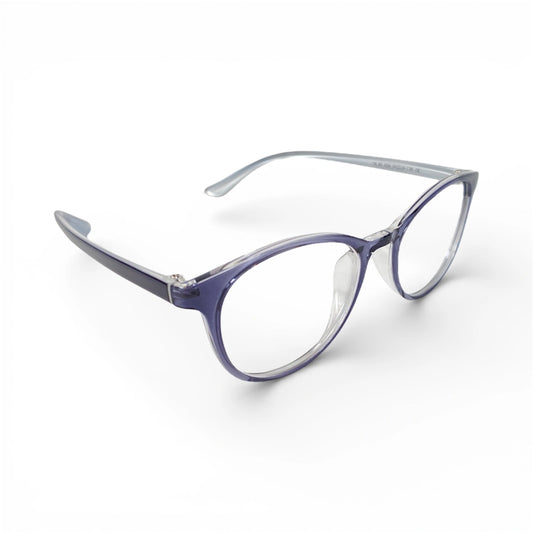 Frozen 654 oval TR90 plastic prescription eyeglasses, side view with clear integrated nose pads