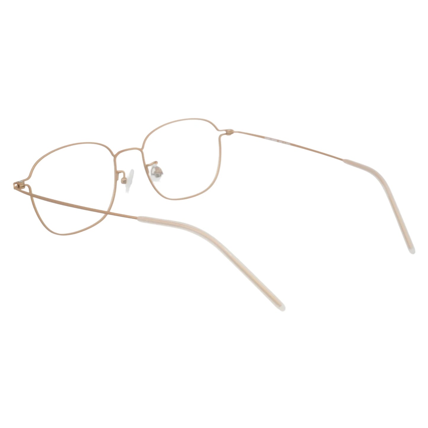 Goong 106 square titanium prescription eyeglasses, back view showing nonslip temple tips