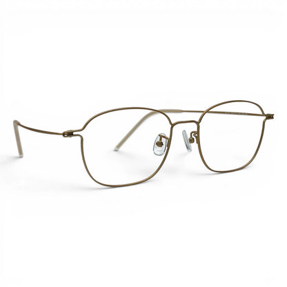 Goong 106 square titanium prescription eyeglasses, front view of slim frame