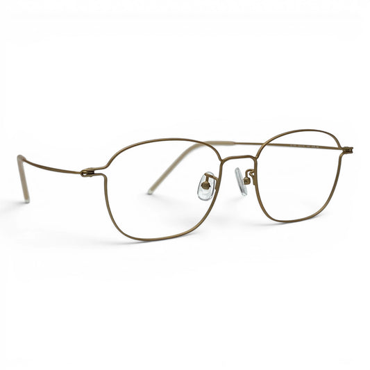 Goong 106 square titanium prescription eyeglasses, front view of slim frame