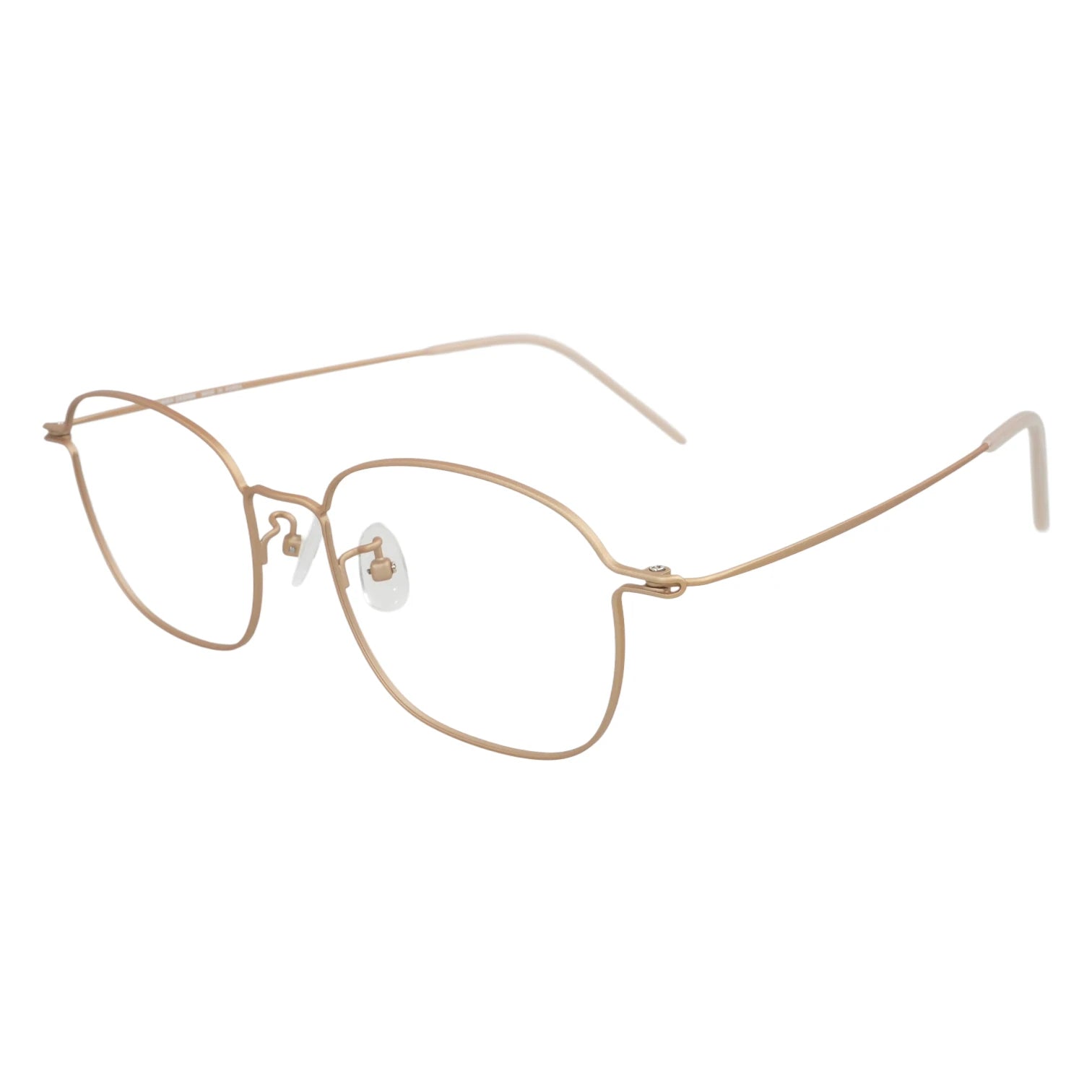 Goong 106 square titanium prescription eyeglasses, side view with adjustable nose pads