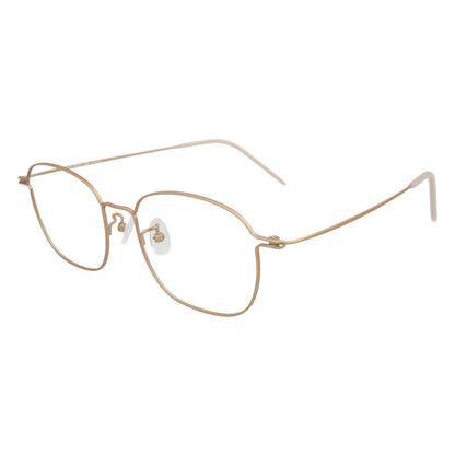Goong 106 square titanium prescription eyeglasses, side view with adjustable nose pads