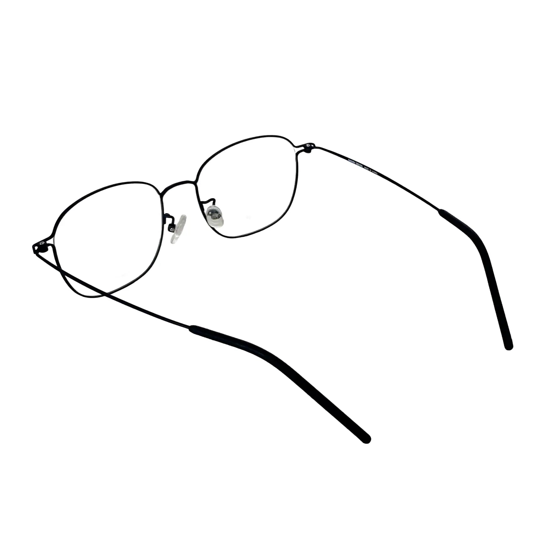 HanKang 106 square titanium prescription eyeglasses, back view showing nonslip temple tips