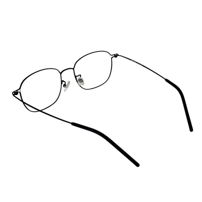 HanKang 106 square titanium prescription eyeglasses, back view showing nonslip temple tips