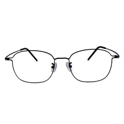 Hankang 106 square titanium prescription eyeglasses in matte black, front view