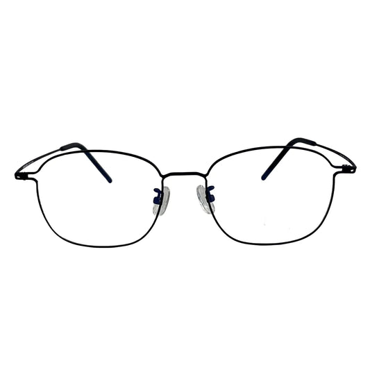 Hankang 106 square titanium prescription eyeglasses in matte black, front view