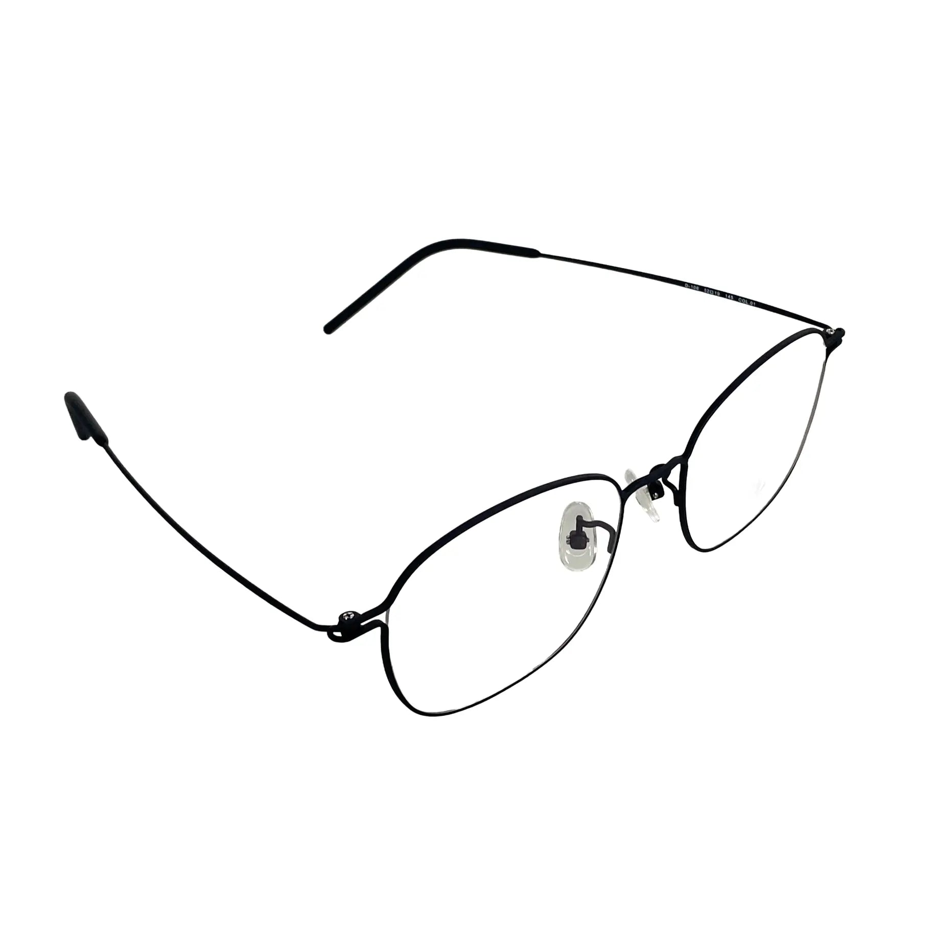 Hankang 106 square titanium prescription eyeglasses, side view with adjustable nose pads