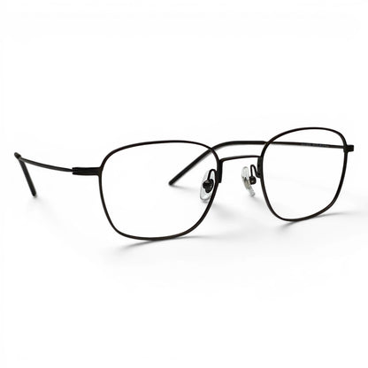 Hanok 104 square titanium prescription eyeglasses, front view of slim frame