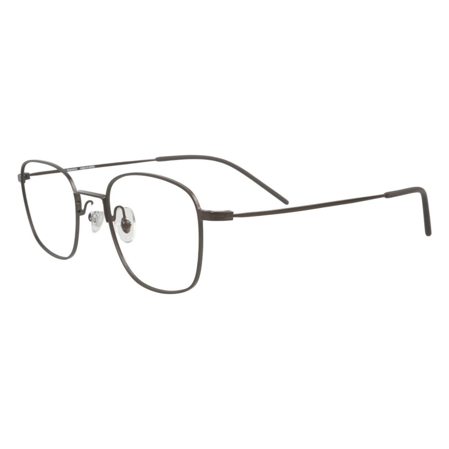 Hanok 104 square titanium prescription eyeglasses, side view with adjustable nose pads