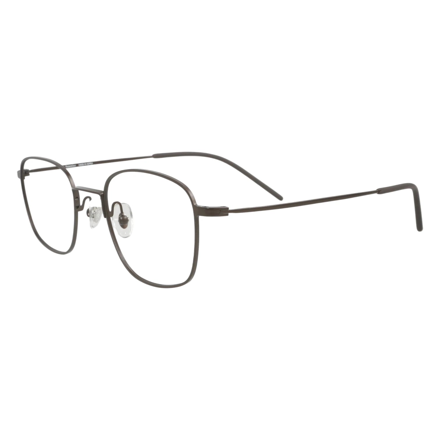 Hanok 104 square titanium prescription eyeglasses, side view with adjustable nose pads