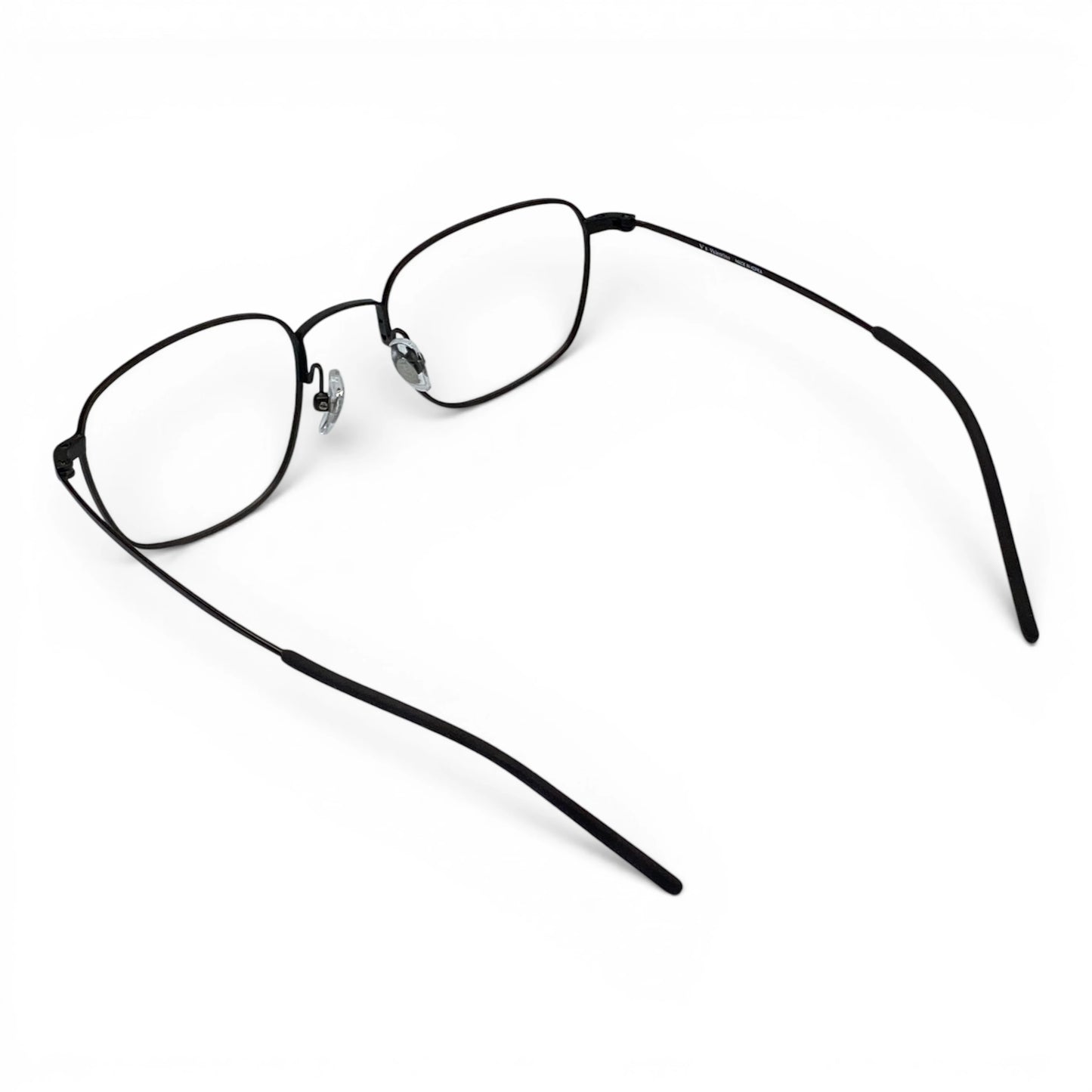 Hanok 104 square titanium prescription eyeglasses, back view with nonslip temple tips