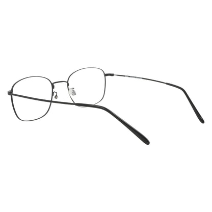 Jindo 101 square titanium prescription eyeglasses, back view showing temple tips