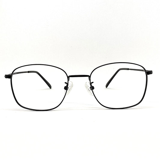square titanium glasses with beta titanium frame, front view